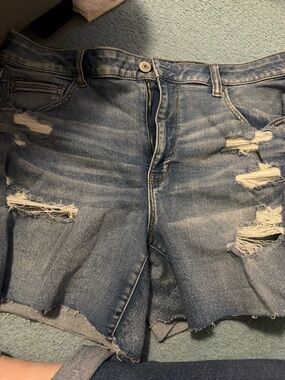 American Eagle Outfitters Distressed Blue Jean Shorts